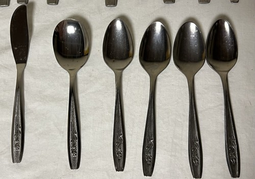 Vintage Northland Stainless Flatware Japan Set Of 27 Maybrook Pattern - Picture 8 of 9