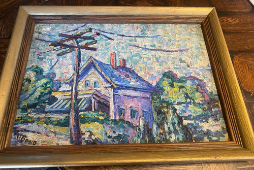 Artist HELEN E. BOND impressionistic PAINTING Southern House Summer