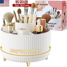 360 Degree Rotating Makeup Organizer Storage Box W/ 5 Compartment Vanity Holder