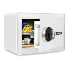 Safe for Home, 1.0 Cubic Feet Small Safe with Removable Shelf, Alarm System, ...