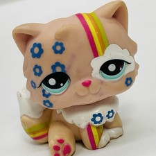 Littlest Pet Shop PERSA ROSA ARCO IRIS GATO Postal Mascota #1436 Hasbro LPS 2007