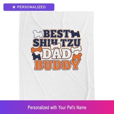 Custom Shih Tzu Pet Lover Blanket Personalized Name Dog Owner Cozy Home