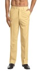 CONCITOR Men's Dress Pants Trousers Flat Front Slacks Solid GOLD Color 44 — photo 1