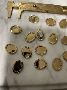 Authentic 15 Vintage Gold Plated Settings For 14x10mm
