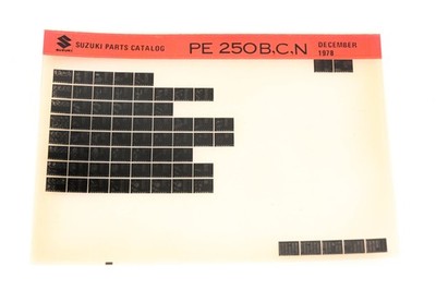 Suzuki PE250BCN PE 250 B,C,N Parts Catalog Microfiche Rev 12/1976