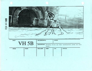 1989 GHOSTBUSTERS ll Storyboard "Stantz kicks tentacles" FEB 22 VH 5B