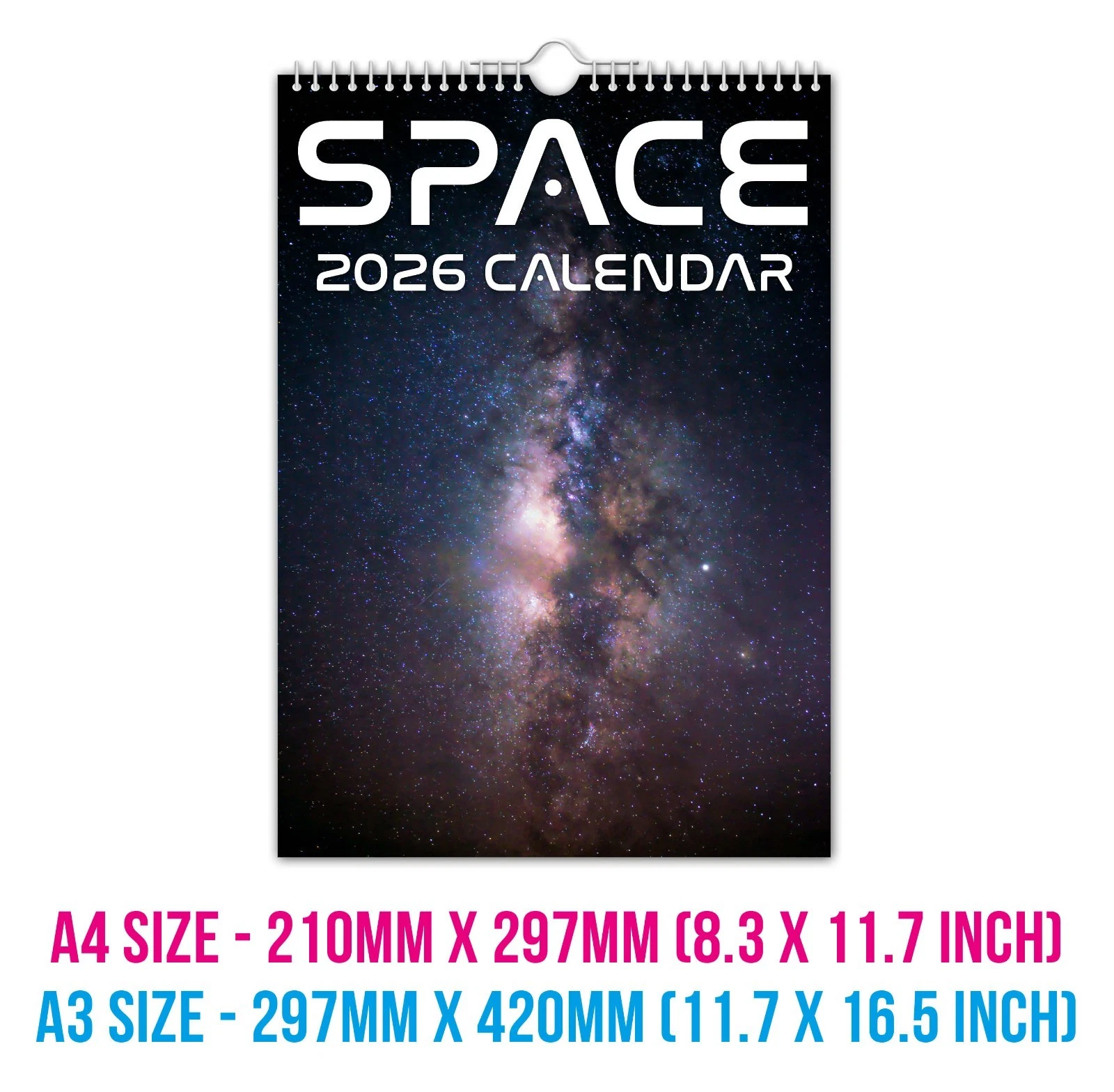 2026 Space Solar System Vertical Wall Calendar Educational