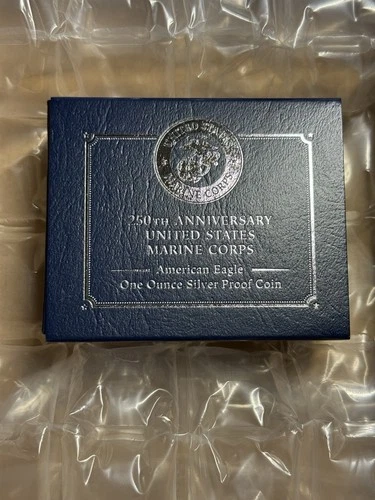 250th Anniversary Marine Corps American Eagle One Ounce Silver Proof Coin INHAND
