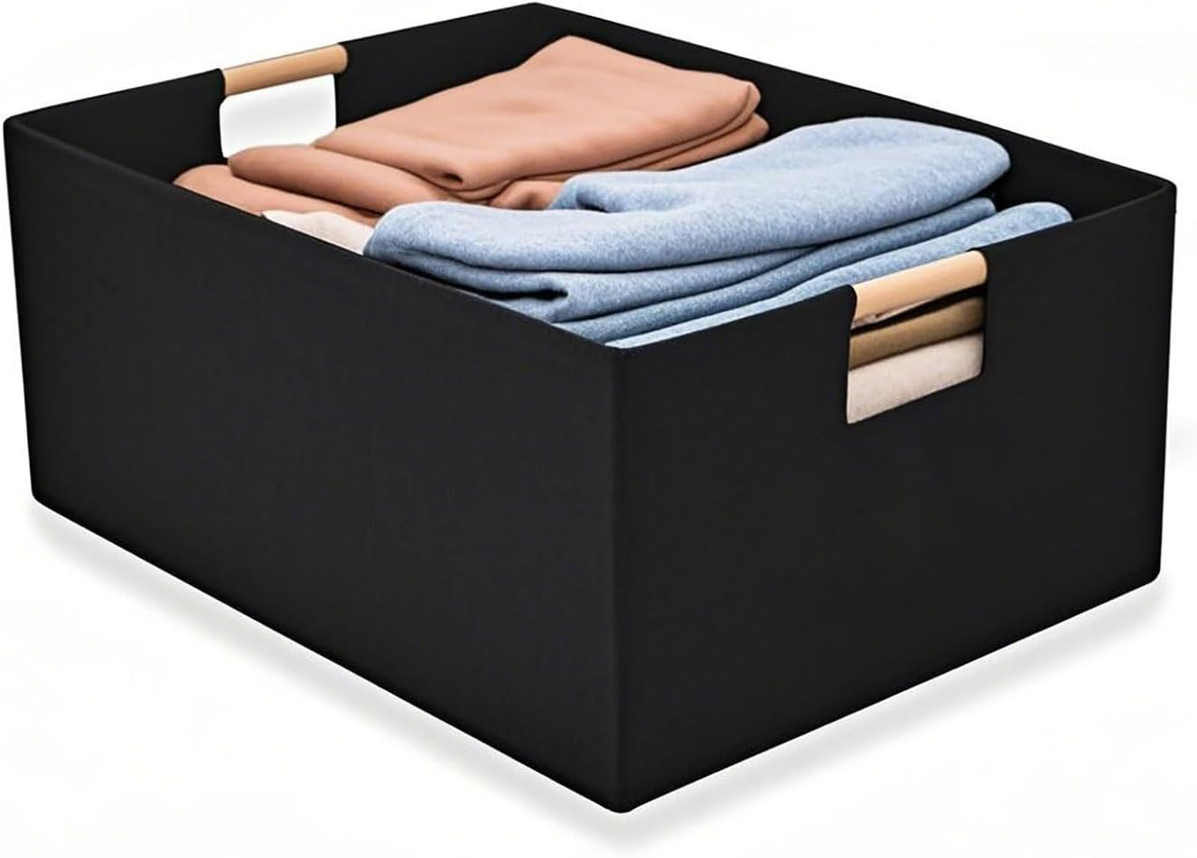 Black Fabric Storage Baskets for Shelves-image