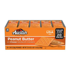Austin Peanut Butter on Cheese Sandwich Crackers, Single Serve Snack Crackers