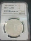1967 Canada Silver 1$ Dollar PL 66 Cameo by NGC