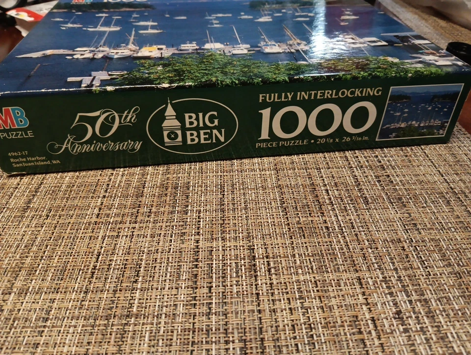 Rompecabezas Big Ben MB "ROCHE HARBOR, SAN JUAN ISLAND, WA" 1000 piezas) NUEVO sellado Foto 4 de 4