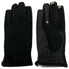 Isotoner Mens Black Smartouch Gloves Touchscreen Tech & Text
