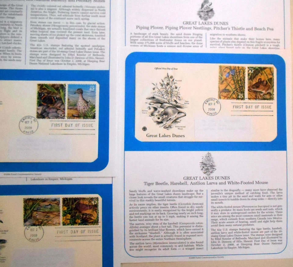 2008 Great Lakes Dunes Sc 4352 FDC PCS panel, nature conservation ecology - Image 2 of 4