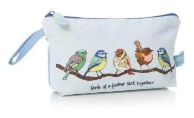 The Olive House® Damen Kosmetiktasche British Birds Blaumeise and Friends