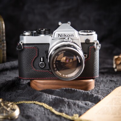 For Nikon FM FE Case Genuine Real Leather Half Camera Case Bag Cover NEW