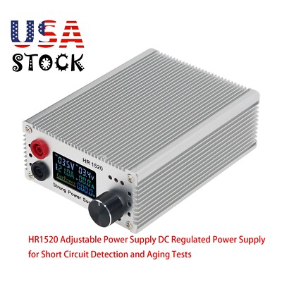 NEW HR1520 Adjustable Power Supply DC Regulated for Short Circuit Detection USA