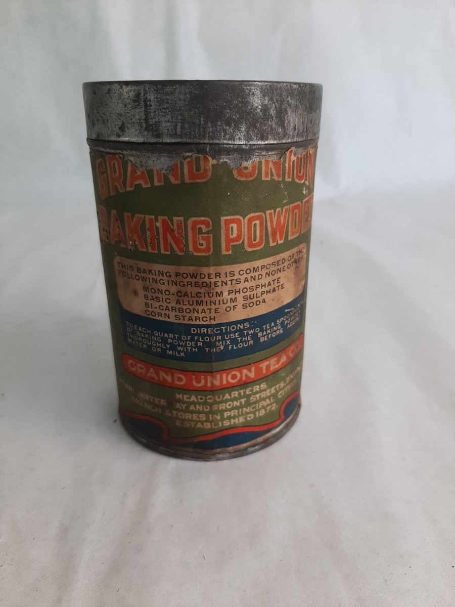 L-Antique Grand Union Baking Powder Full Weight Strength Tin