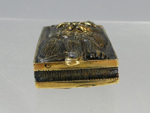 Decorative Novelty Brass Cat Vesta Match Strike Case - Picture 5 of 6