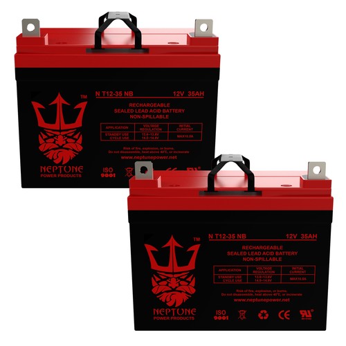 12V 35Ah U1 Deep Cycle AGM Solar Battery Replaces 33Ah, 34Ah, 36Ah - 2 Pack