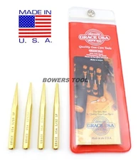 Grace Brass Gunsmith Punch Set 4pc Tapered Pin Punch Gun Care Made in USA