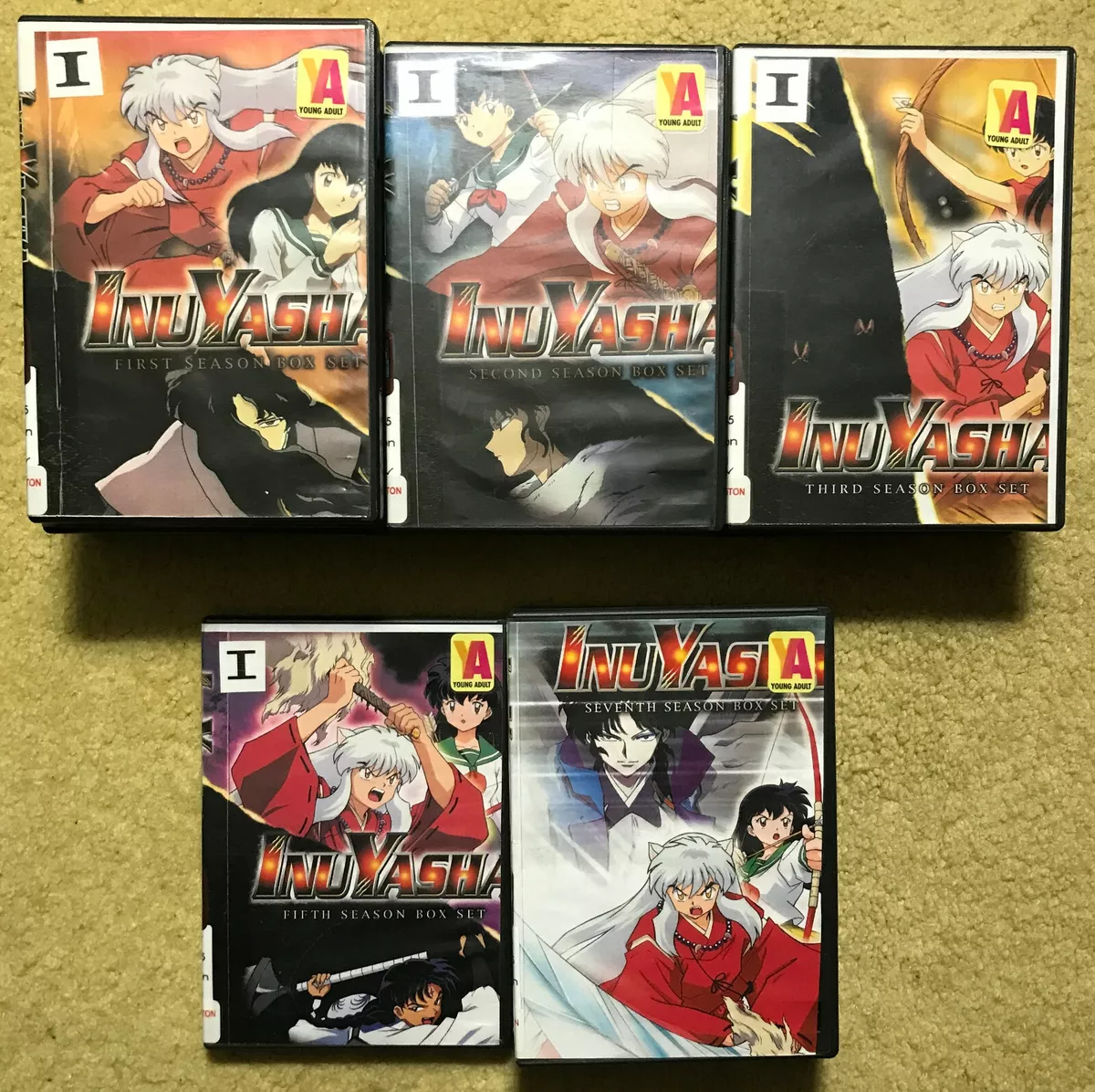 INUYASHA 17 DVD Lot Full Season 1. Partial 2 3 5 and 7. English