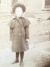 1900 s Cute Edwardian School Girl Poses Outdoors VTG CABINET CARD PHOTO