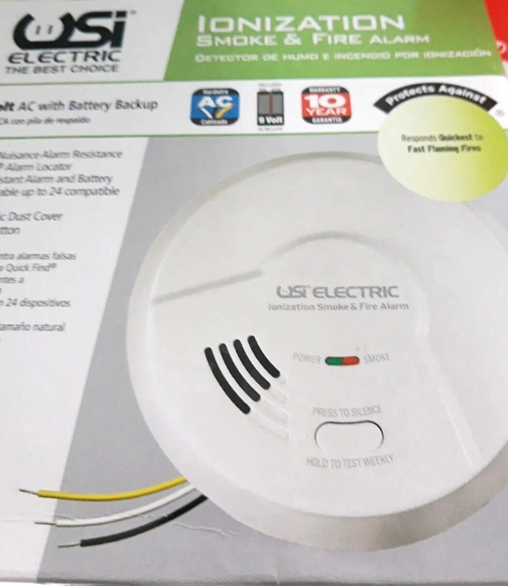 USI Universal Security Instruments Hardwired Battery Ionization Smoke