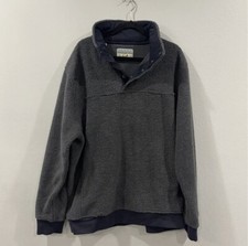 Jachs Cabin Men  s Sherpa Fleece Grey Pullover Snap Buttons Pockets Sz XL