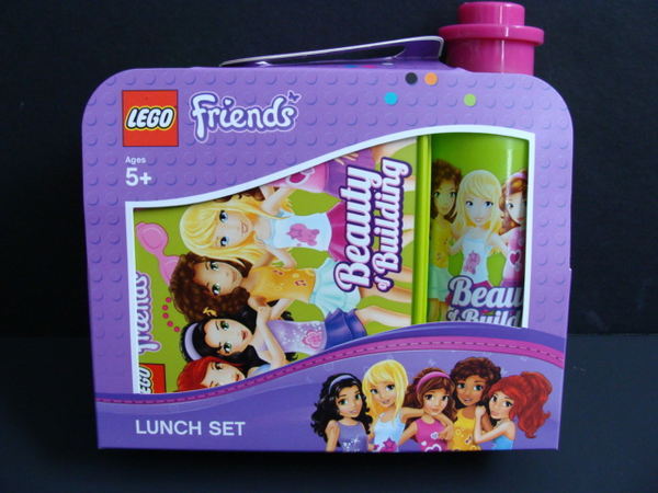 NEW LEGO Friends Lunch Set Sandwich Box Drink Bottle 2pc Container Kit Green NIP