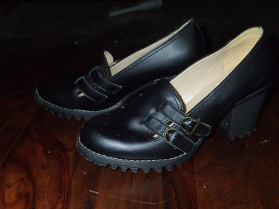New! Skechers Skecher Girl US 9.5 3.5'' heel black leather SN: 49994
