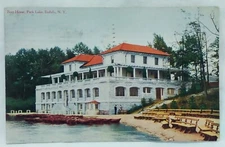 Boat House At Park Lake Buffalo New York Antique Vintage Postcard 1908 RPPC