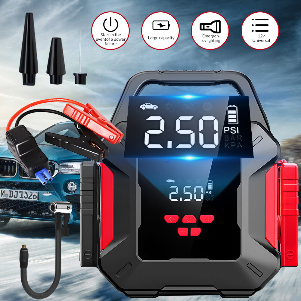 Portable Car Jump Starter Air Compressor Power Bank Battery Jumper Box 39800mah