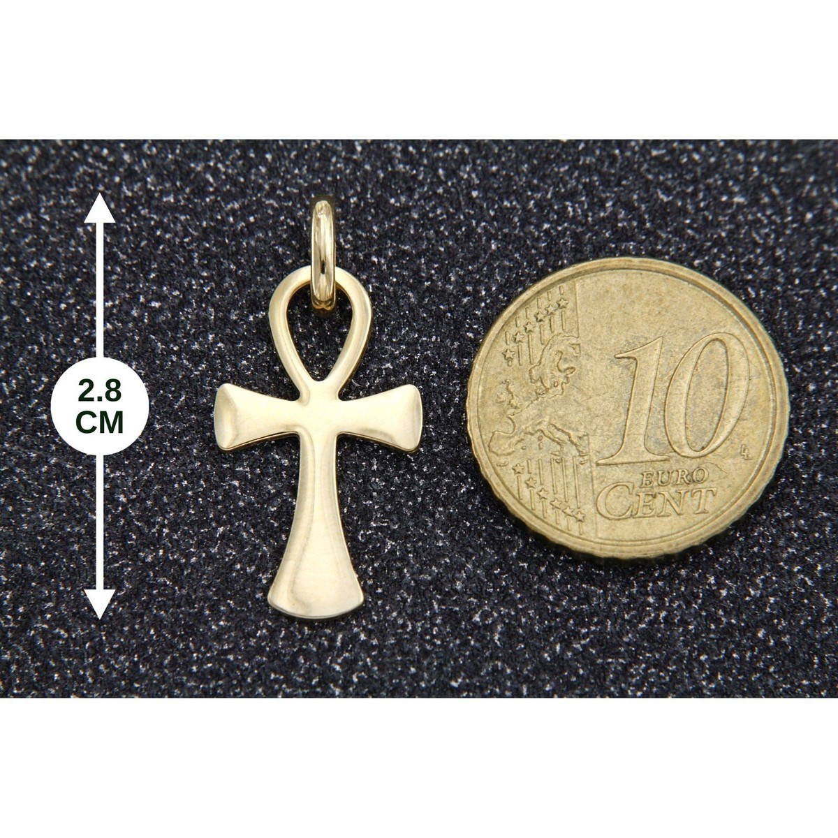 Halskette Damen Gold 585 Echtgold Lucchetta Ankh-Kreuz Anhänger - 14k Gelbgold Ägyptisches Symbol 'Schlüssel Des Lebens' Kreuz Kette Gold