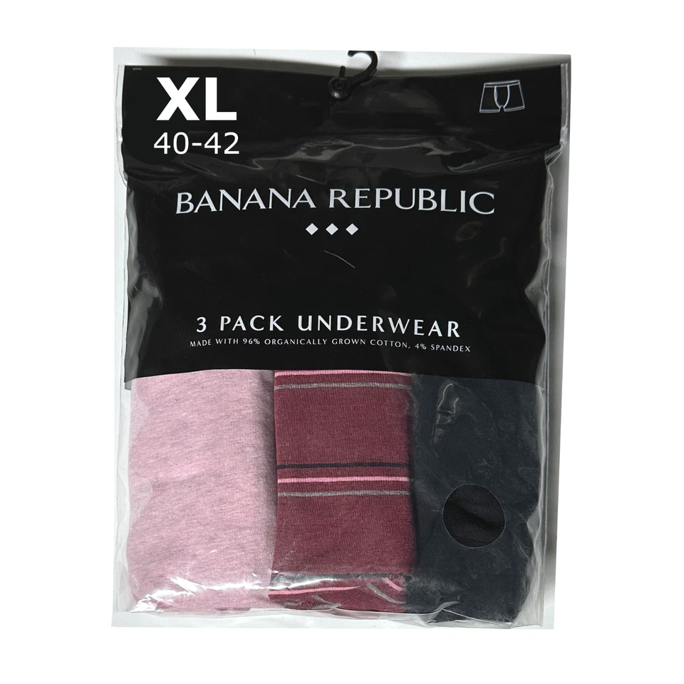 Calzoncillos boxer Banana Republic para hombre XL 3 pares Berry Jam a rayas negros Foto 3 de 3