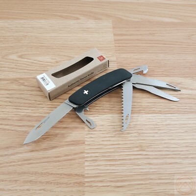 Swiza D10 Multi Tools Pocket Knife Stainless Steel Blades Black Synthetic Handle