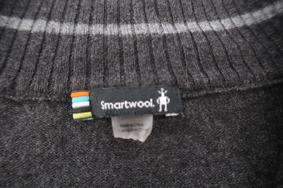 Smartwool Mens Small Sparwood Half Zip Sweater Charcoal Gray Heather - Image 3 of 4