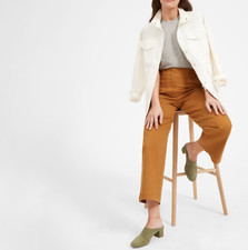 EVERLANE Women's The Day Heel Mule Olive Green Suede Sz 6