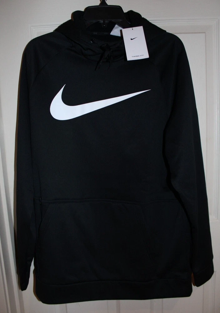 Nike Therma Fit Hoodie Black Fleece Lined CU6238 010 Men's Large
