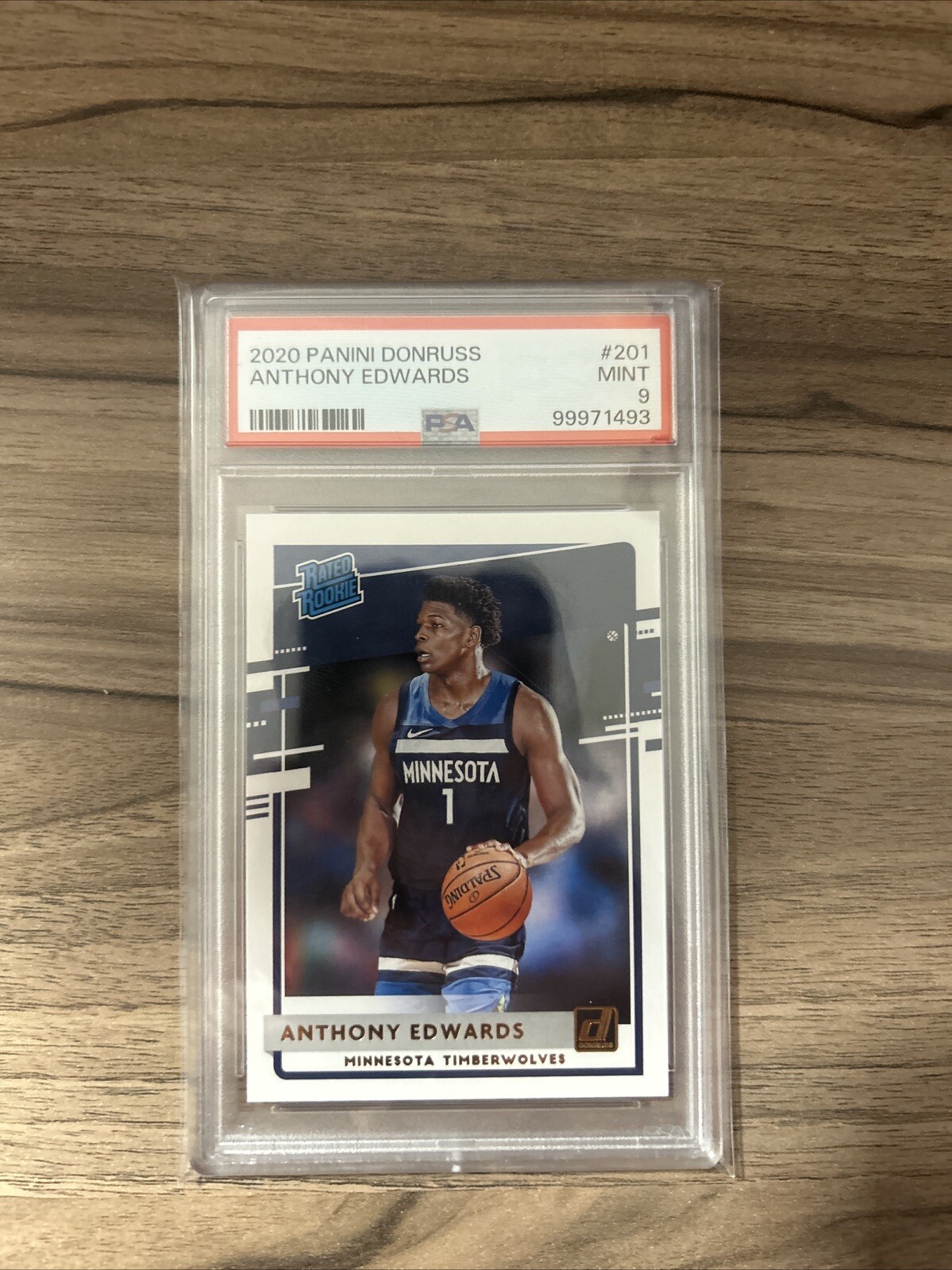 2020-21 Panini Donruss - Rated Rookies #201 Anthony Edwards (RC) PSA 9