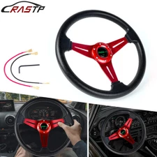 14"/350mm US Universal Drifting Racing Steering Wheel Aluminum 60mm Deep Dish