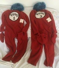Pottery Barn Kids Dr Seuss Thing 1 2 Costumes Child 7-8 NWT NLA