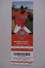BALTIMORE ORIOLES VS RAYS 9/22/2017 FULL TICKET ~ WILSON RAMOS (GRAND SLAM HR)