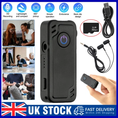 Spy Hidden Mini MP3 Digital Voice Activated Recorder 32GB Audio HD Recording -UK