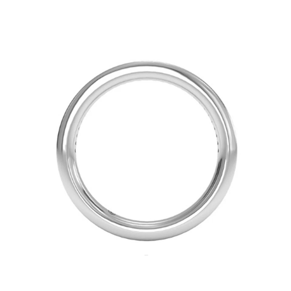 0.20 Ct Round Real Moissanite Wedding Eternity Band 14K Solid White Gold Size 4  - Image 3 of 4