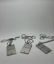 Pack x3 Italian Style Israel Military Surplus Corrosion Resistant Metal Dog Tag