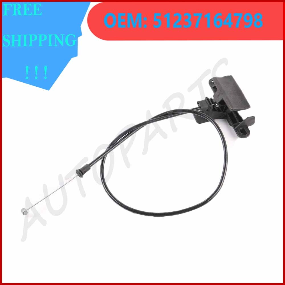 X AUTOHAUX Hood Release Cable For BMW X5 2007-2014 – OE 51237164798, Black, 1pc