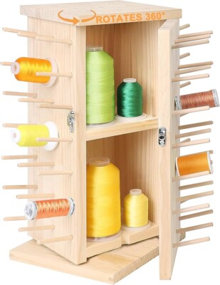 Neue Brühe 93 Spulen (DIY) 360° voll drehbare Holzfadenablage