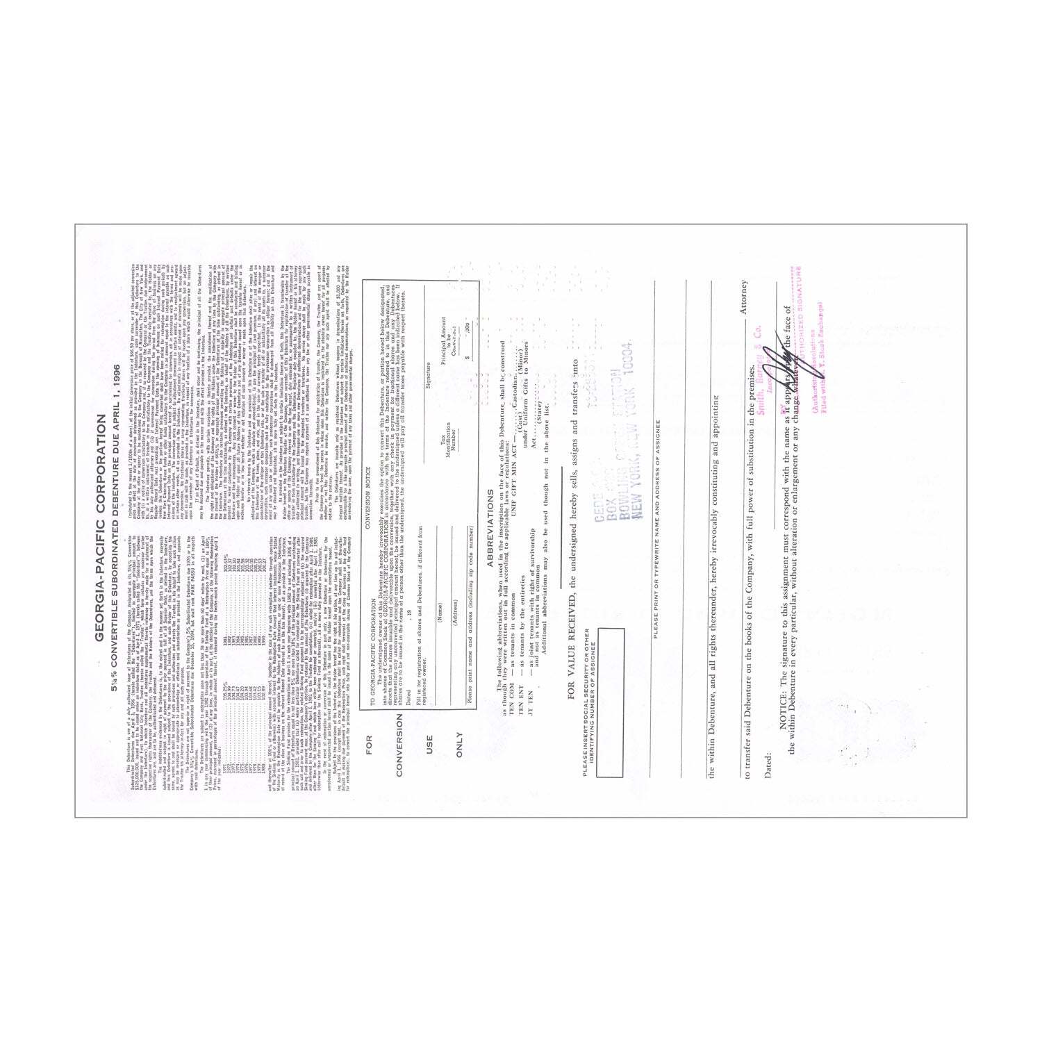 Georgia Pacific Bond Certificate // $25,000 // Brown // 1970s