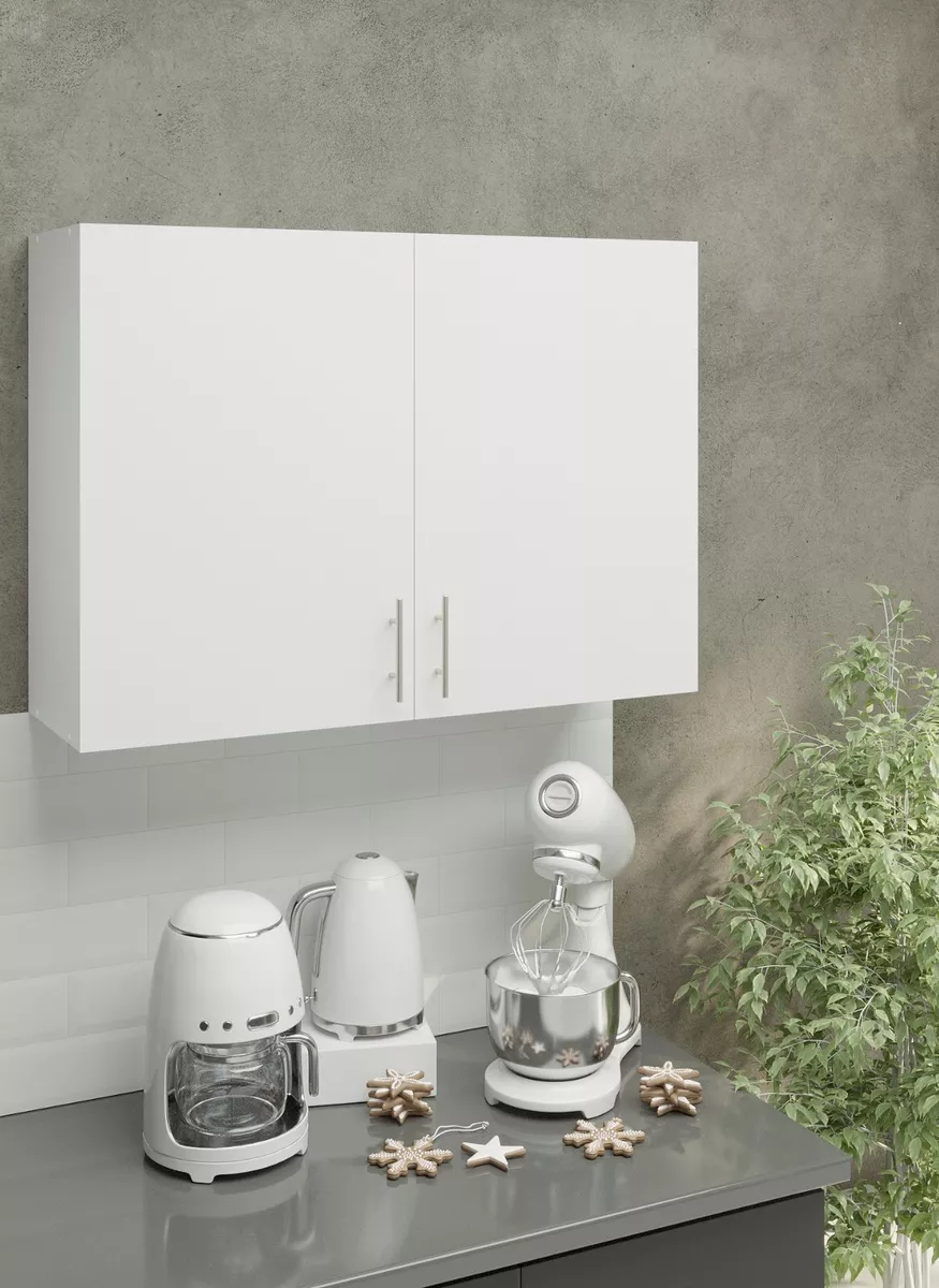 Kitchen Wall Cabinet 1000mm Wall Mounted Upper Cupboard Unit White Matt